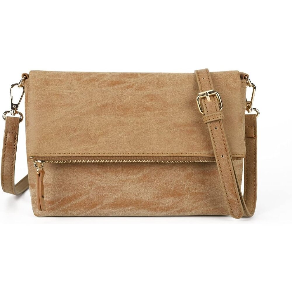 〽️Women Light Brown Multi-Functional Wristlet Crossbody Purse Shoulder Bag